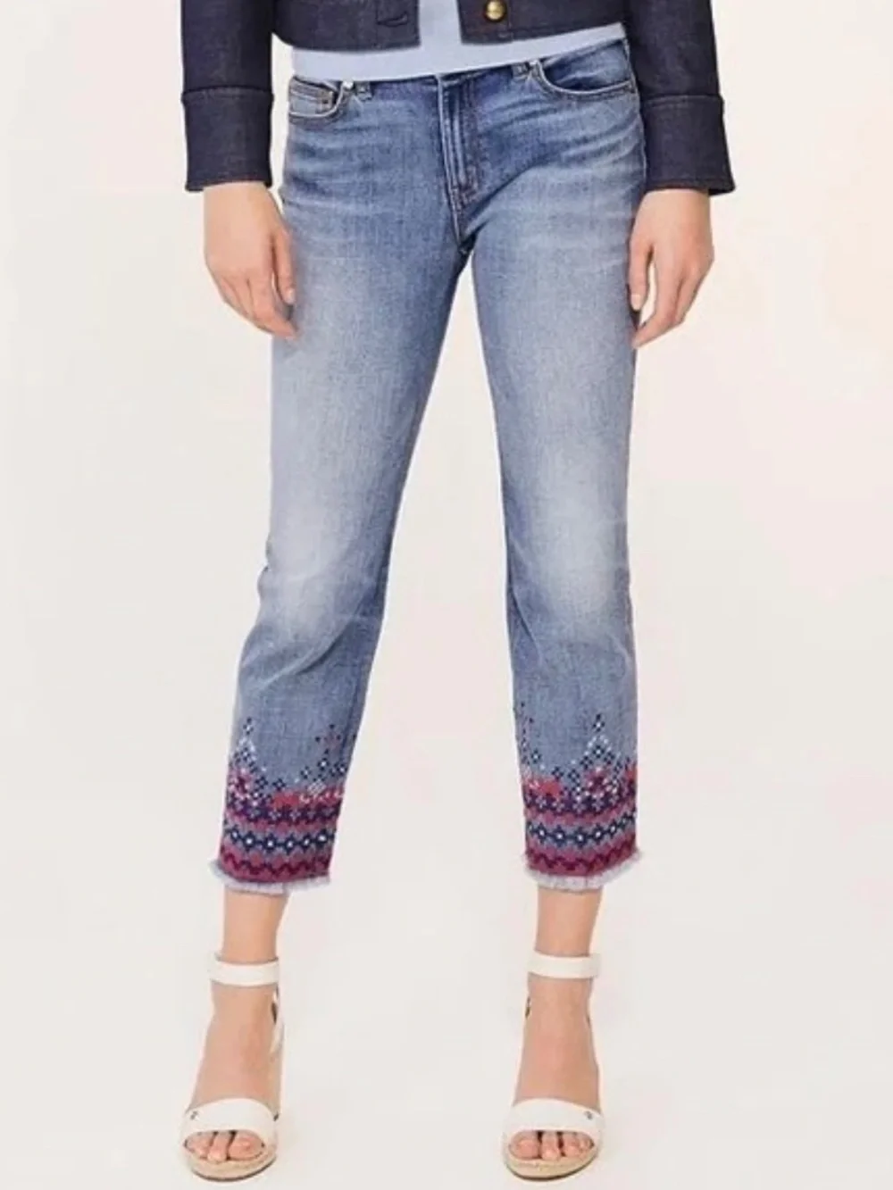 Tory Burch NWT Myers Cropped Boot Jean (27)